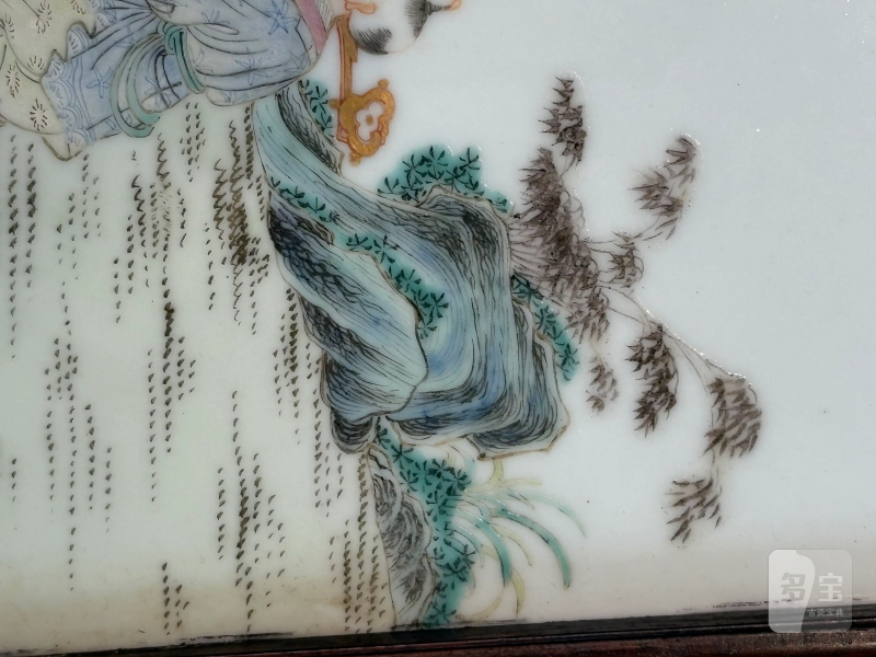 民国 粉彩婴戏图挂屏 - 图2